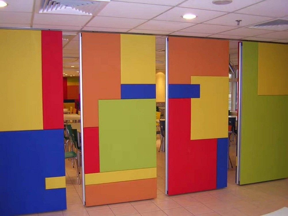 Acoustic Removable Folding Partition Walls , Multi Color Sliding Aluminium Room Dividers