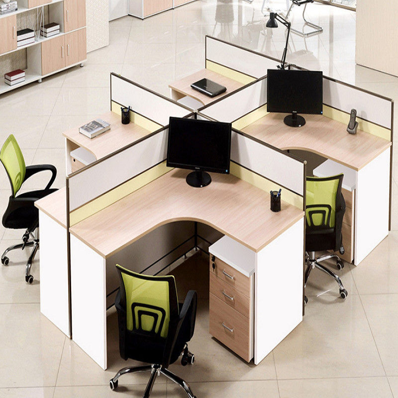 Open L Shape Call Center 4 Person Office Cubicle Size 1200*600*1200 Mm