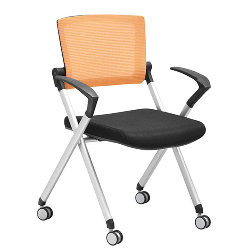 Armless Aluminum Stackable Mesh Fabric Folding Conference Chairs 100mm Gas Lift