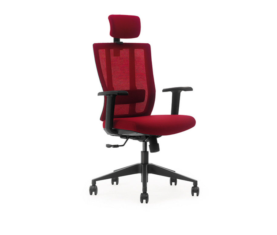 Red / Black Ergonomic Office Chair With Arms For Call Center 10 Years Warranty