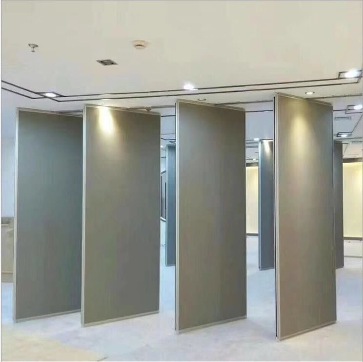Movable Sliding Folding Partition Door Rods Hanging System Track At Airport Hall Wall