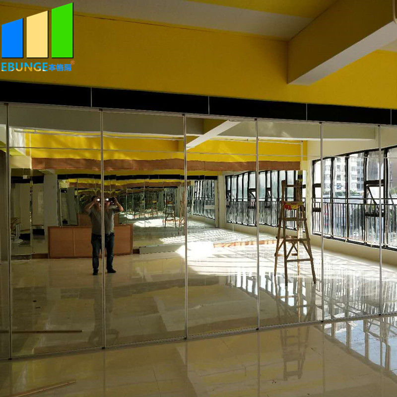 Flexible Mirror Movable Partition Walls Folding Sliding Partition With Mirror For Art Gallery
