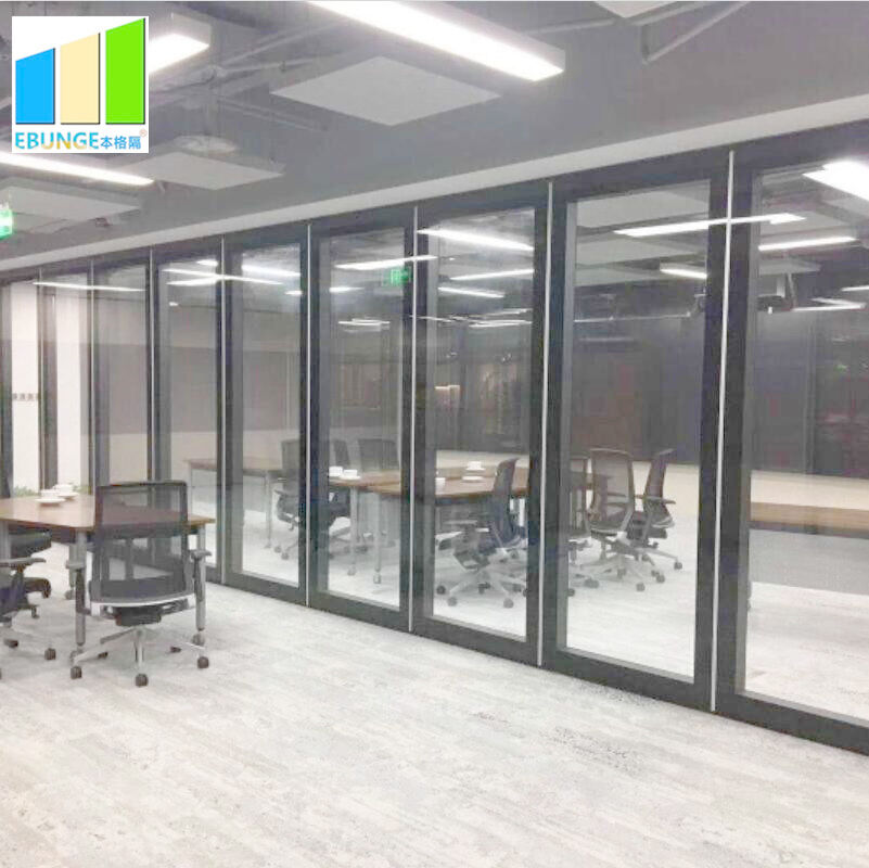 Ebunge Double Glass Movable Partition Soundproof Sliding Glass Partition Wall