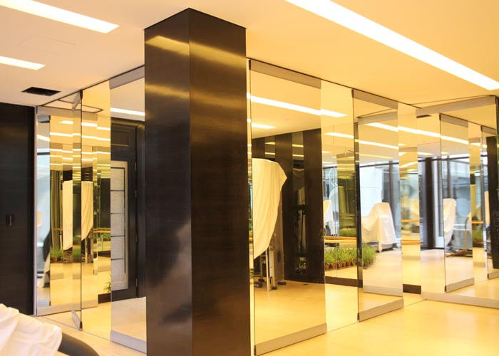 Folding Glass Partition Wall , Interior Glass Door , Movable And Sliding