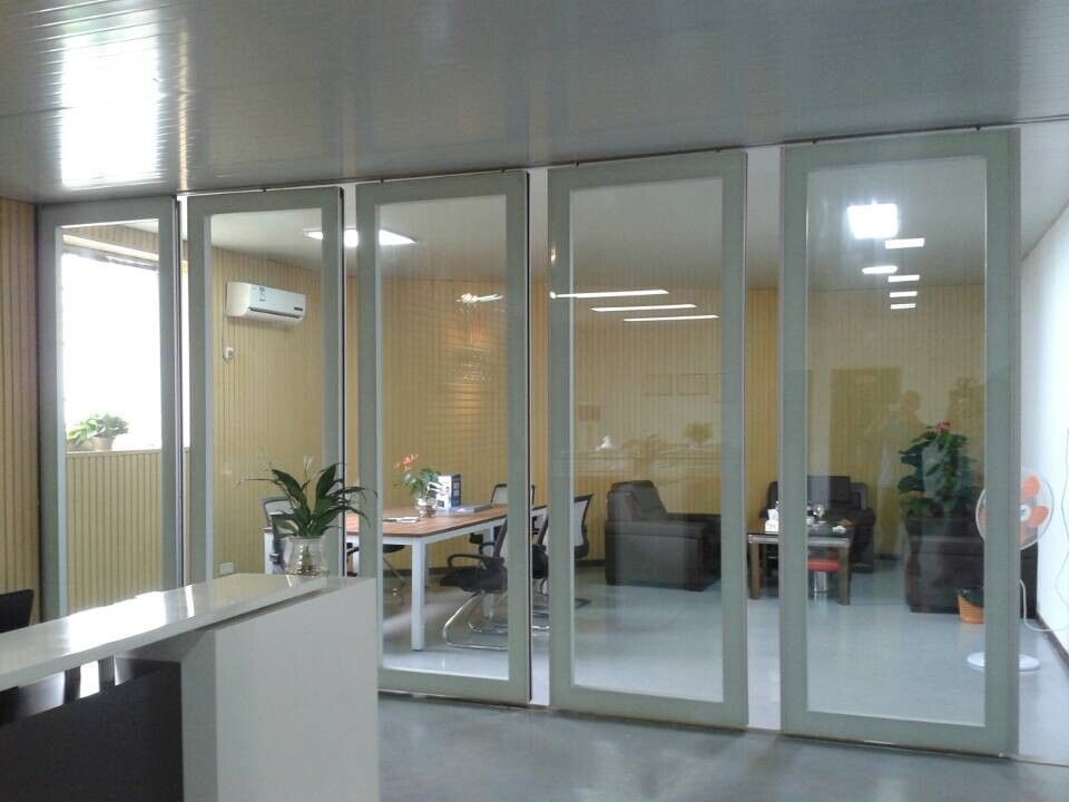 Moving Office Glass Partition Walls , Hall Folding Glass Walls