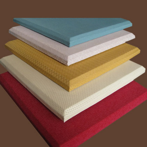 Fireproof Material Acoustic Fabric Wall Covering Red / Yellow / White