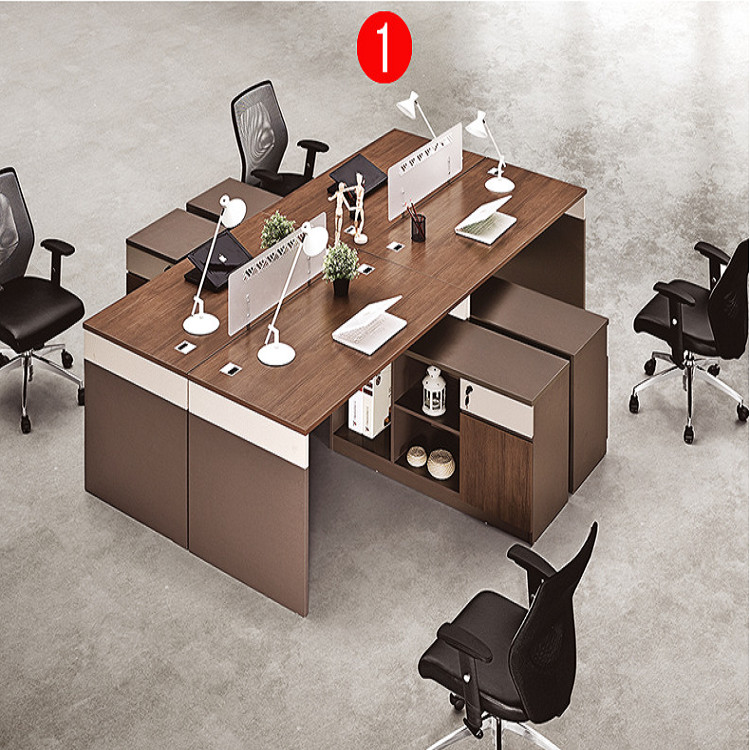 Four Person Workstation Office Furniture Partitions / Aluminum Office