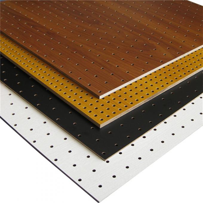 Customized 9 mm MDF Wooden Perforated Acoustic Absorption Panels Eco